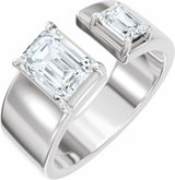 14K White Gold 2 1/2 CTW Lab-Grown Diamond Two-Stone Engagement Ring