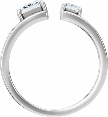 14K White Gold 2 1/2 CTW Lab-Grown Diamond Two-Stone Engagement Ring
