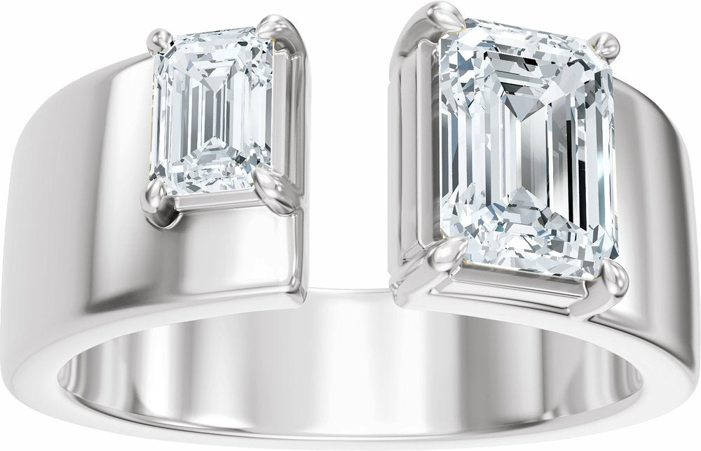 14K White Gold 2 1/2 CTW Lab-Grown Diamond Two-Stone Engagement Ring