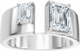 14K White Gold 2 1/2 CTW Lab-Grown Diamond Two-Stone Engagement Ring