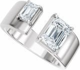 14K White Gold 2 1/2 CTW Lab-Grown Diamond Two-Stone Engagement Ring