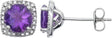 Sterling Silver Natural Amethyst & .015 CTW Natural Diamond Earrings