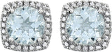 Sterling Silver Natural Aquamarine & .015 CTW Natural Diamond Earrings