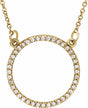 14K Yellow Gold 1/8 CTW Natural Diamond Circle 16" Necklace