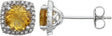 Sterling Silver Natural Citrine & .015 CTW Natural Diamond Earrings