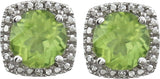 Sterling Silver Natural Peridot & .015 CTW Natural Diamond Earrings