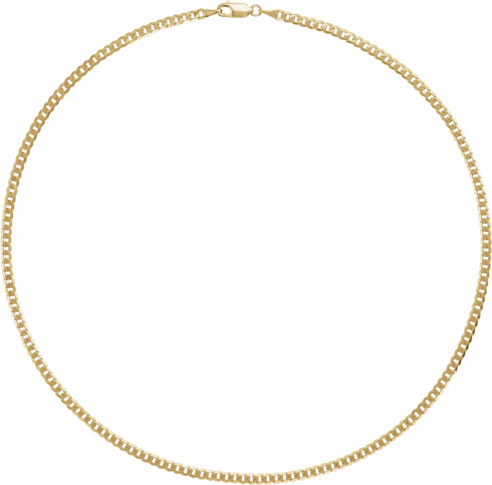 14K Yellow Gold 3 mm Curb 18" Chain
