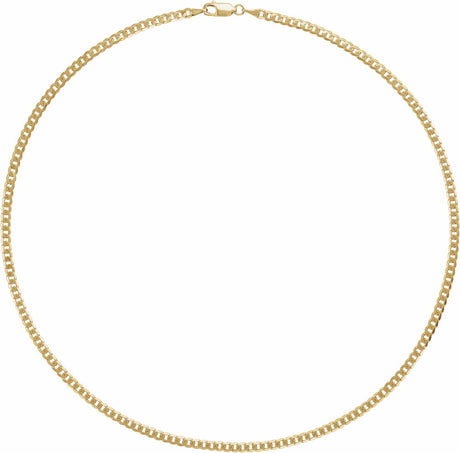 14K Yellow Gold 3 mm Curb 18" Chain
