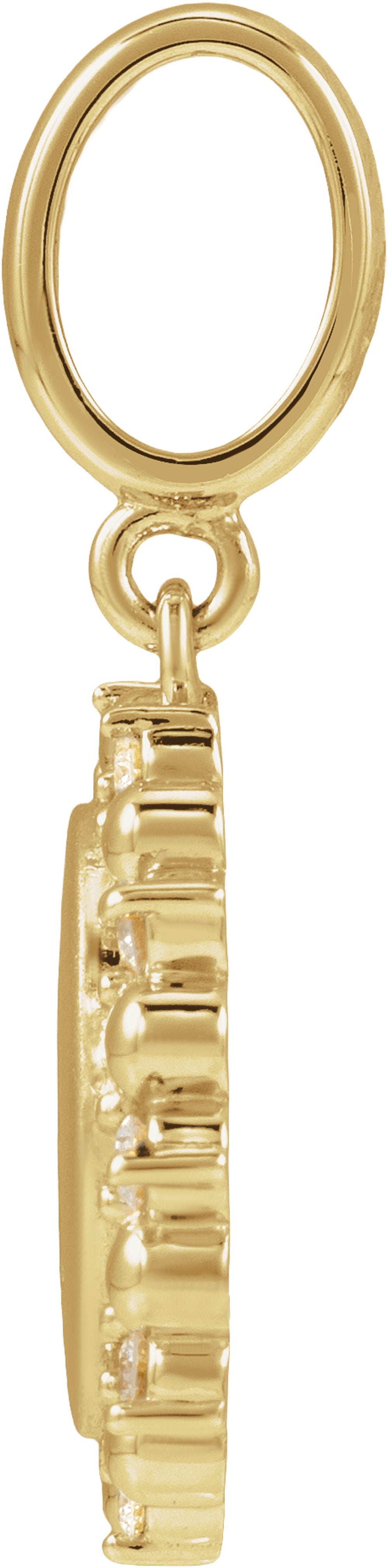 14K Yellow Gold 1/6 CTW Lab-Grown Diamond Engravable Pendant