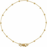 14K Yellow Gold .65 mm Beaded Cable 7" Chain