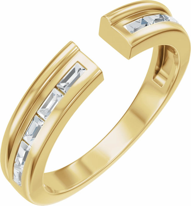 14K Yellow Gold 1/4 CTW Lab-Grown Diamond Open Band Size 7