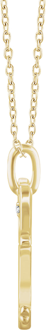 14K Yellow Gold Vermeil .006 CT Lab-Grown Diamond Key 16-18" Necklace