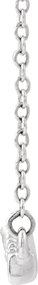 14K White Gold 1/2 CTW Natural Diamond Bar 16-18" Necklace