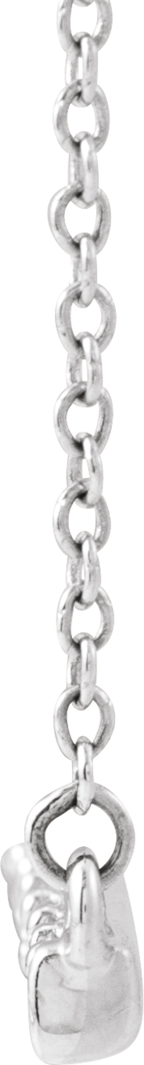 14K White Gold 1/2 CTW Natural Diamond Bar 16-18" Necklace