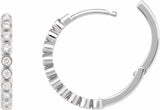 14K White Gold 1/4 CTW Lab-Grown Diamond Hinged Hoop Earrings