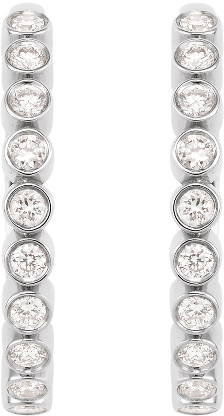 14K White Gold 1/4 CTW Lab-Grown Diamond Hinged Hoop Earrings