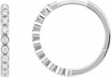 14K White Gold 1/4 CTW Lab-Grown Diamond Hinged Hoop Earrings