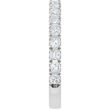 14K White Gold 5/8 CTW Natural Diamond French Set Anniversary Band