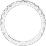 14K White Gold 5/8 CTW Natural Diamond French Set Anniversary Band