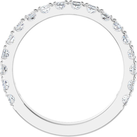 14K White Gold 5/8 CTW Natural Diamond French Set Anniversary Band