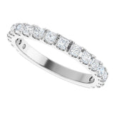 14K White Gold 5/8 CTW Natural Diamond French Set Anniversary Band