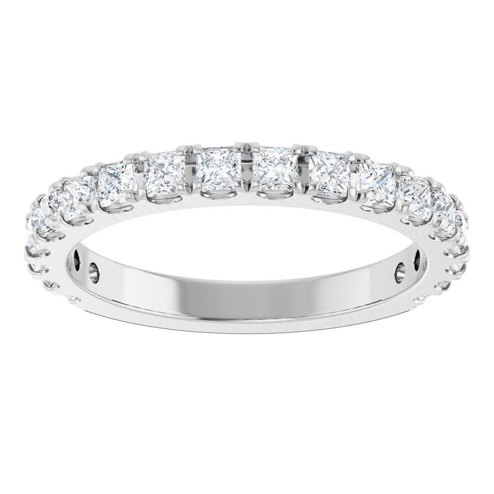 14K White Gold 5/8 CTW Natural Diamond French Set Anniversary Band