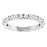 14K White Gold 5/8 CTW Natural Diamond French Set Anniversary Band