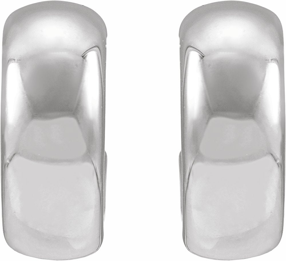 Sterling Silver Electroform Puffed 15 mm Hoop Earrings
