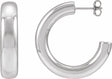 Sterling Silver Electroform Puffed 30 mm Hoop Earrings