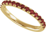 14K Yellow Gold Natural Mozambique Garnet Stackable Ring