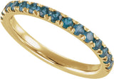 14K Yellow Gold Natural London Blue Topaz Stackable Ring
