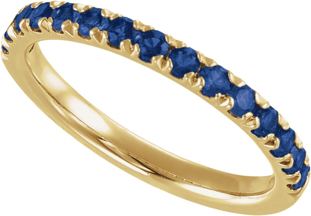10K Yellow Gold Natural Blue Sapphire Stackable Ring