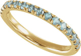 14K Yellow Gold Natural Aquamarine Stackable Ring