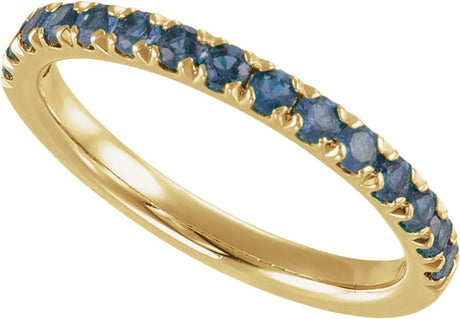 14K Yellow Gold Natural Alexandrite Stackable Ring