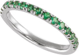 14K White Gold Lab-Grown Emerald Stackable Ring