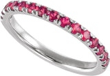 Sterling Silver Lab-Grown Ruby Stackable Ring