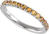 10K White Gold Natural Citrine Stackable Ring