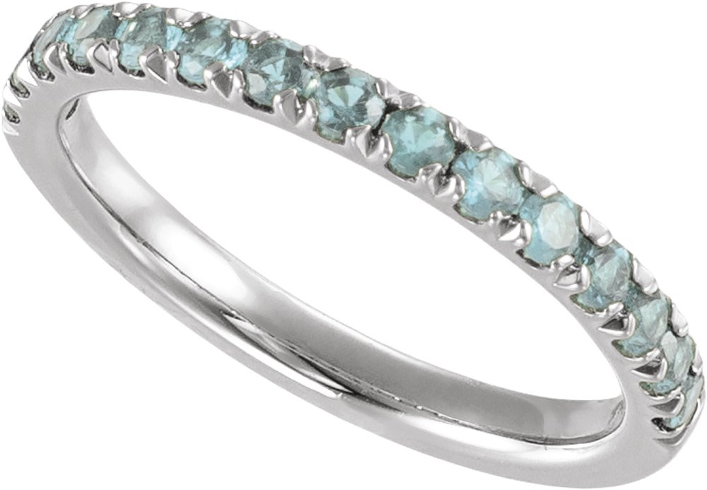 Sterling Silver Natural Aquamarine Stackable Ring