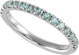 Sterling Silver Natural Aquamarine Stackable Ring