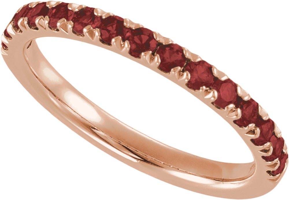 14K Rose Gold Natural Mozambique Garnet Stackable Ring