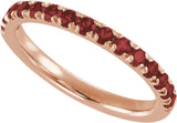 14K Rose Gold Natural Mozambique Garnet Stackable Ring