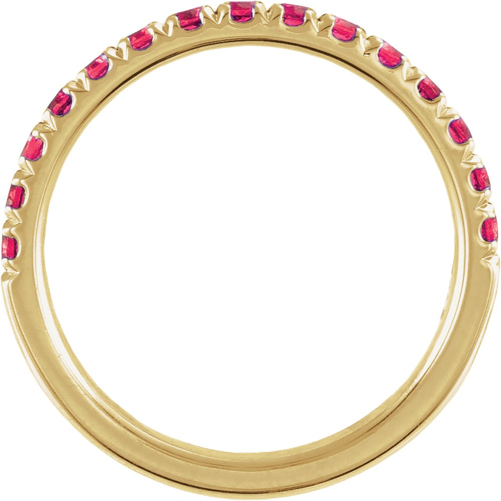 14K Yellow Gold Lab-Grown Ruby Stackable Ring
