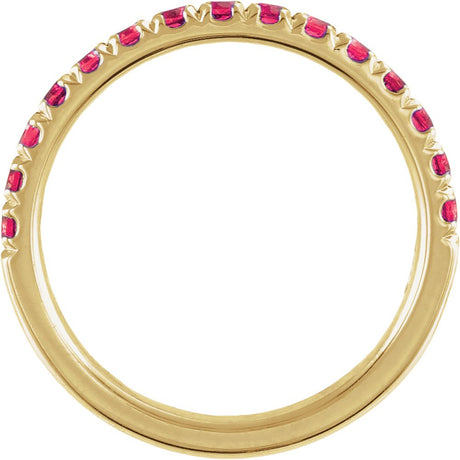 10K Yellow Gold Lab-Grown Ruby Stackable Ring