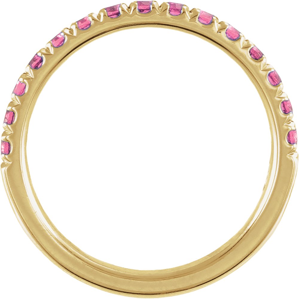 14K Yellow Gold Natural Pink Tourmaline Stackable Ring