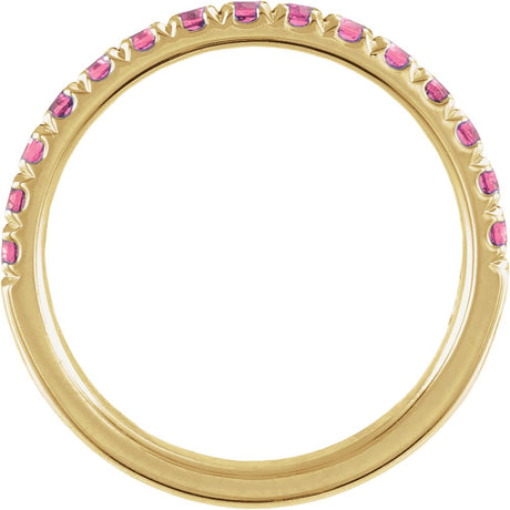14K Yellow Gold Natural Pink Tourmaline Stackable Ring