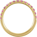 10K Yellow Gold Natural Pink Tourmaline Stackable Ring