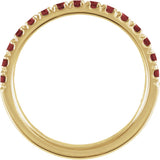 10K Yellow Gold Natural Mozambique Garnet Stackable Ring