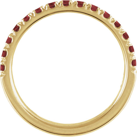 14K Yellow Gold Natural Mozambique Garnet Stackable Ring