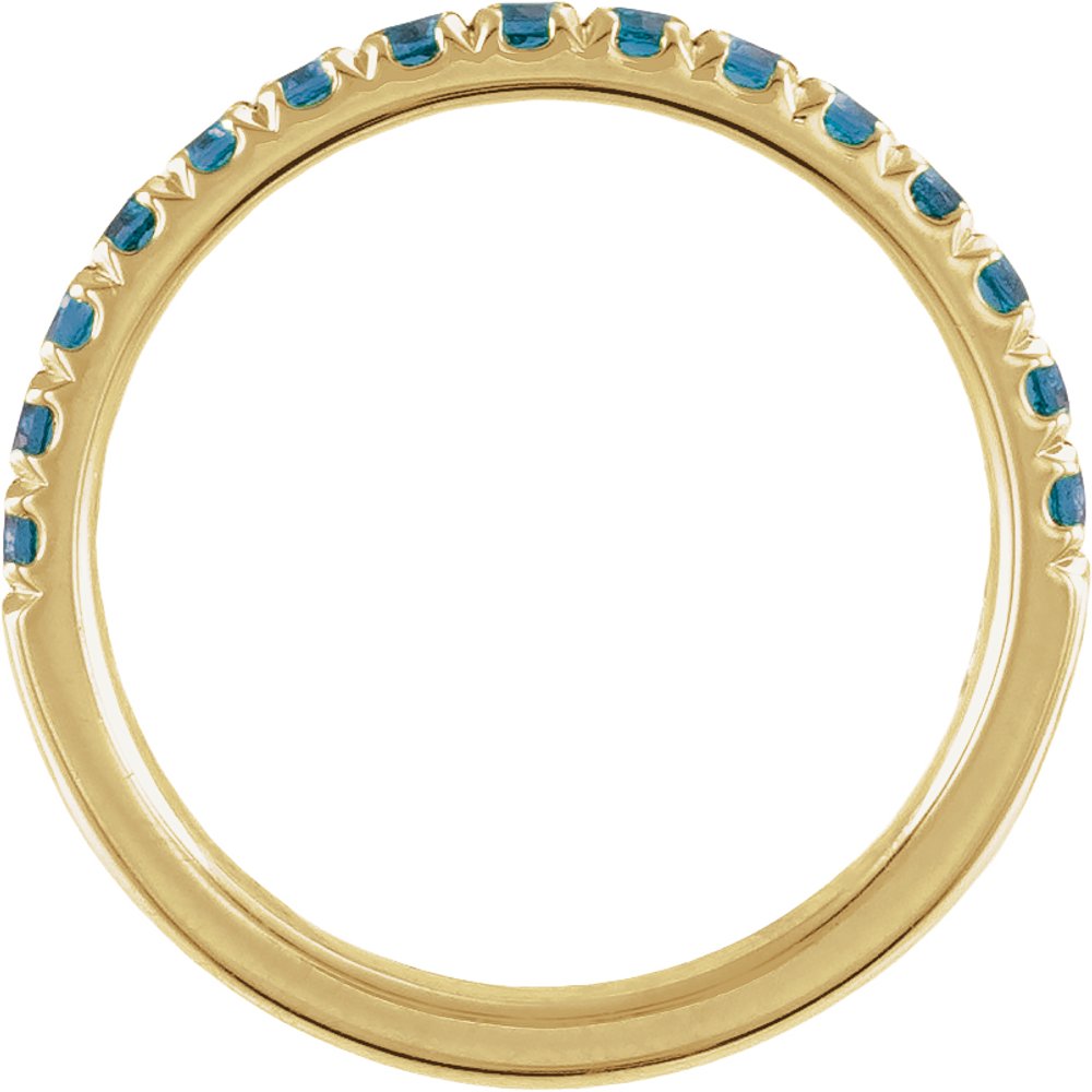 10K Yellow Gold Natural London Blue Topaz Stackable Ring