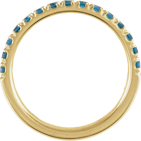 10K Yellow Gold Natural London Blue Topaz Stackable Ring